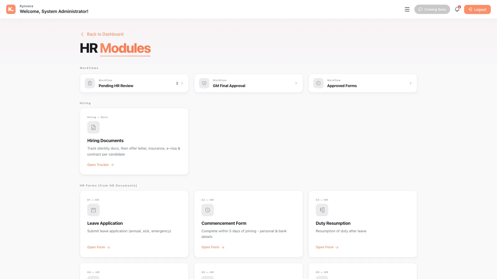 Operations Suite — HR modules