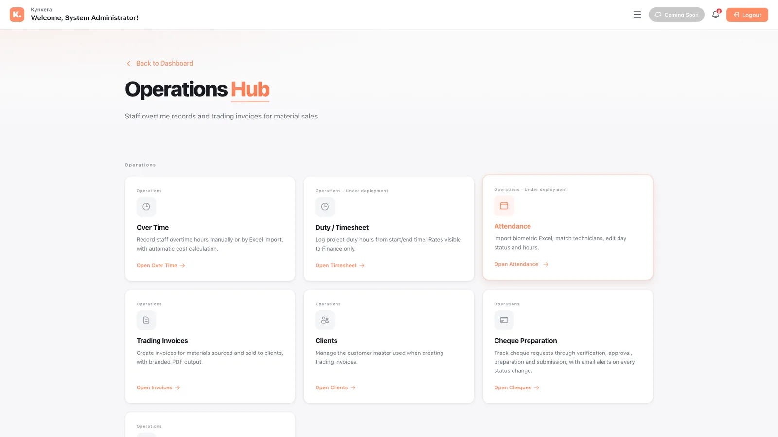 Operations Suite — Operations hub